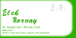 elek morvay business card